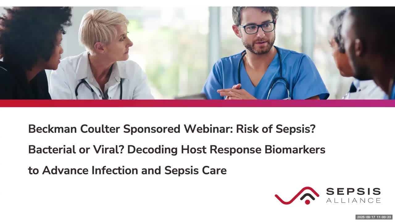 Host Response Sepsis Alliance Webinar Recording