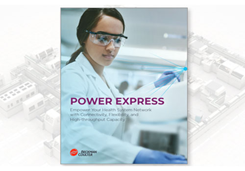 Front cover of the Power Express laboratory automation system brochure