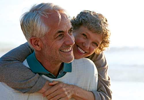 Happy and healthy older couple enjoying life without the worries of anemia