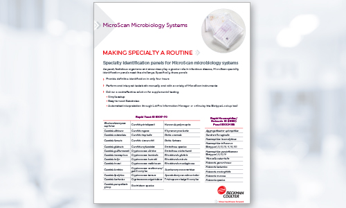 Specialty ID panels for MicroScan microbiology systems