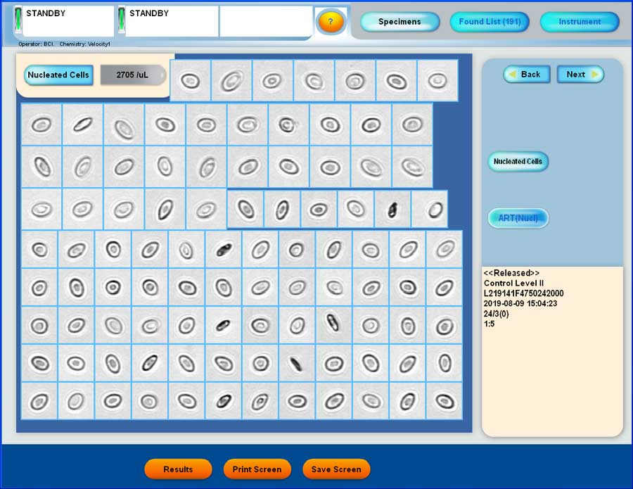 Body fluids nucleated screen